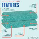 7 of 24:PREMIUS 2 Pack Damask 100% Cotton Yarn Dyed Bath Towel, 27x54 Inches 