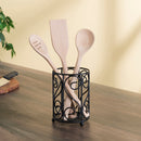 5 of 6:Porte-couverts en acier Home Basics Scroll Collection, noir, 6,75 x 5 pouces 