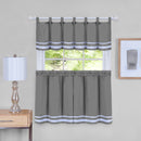 1 of 2:Ensemble de rideaux Dakota à étages et cantonnière - 58 x 24 - Gris 