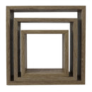 2 of 6:Cubes muraux flottants Home Basics en MDF, 3 pièces, chêne 