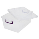 2 of 5:Home Basics Caja de almacenamiento de 20 litros con tapa con cierre, transparente 