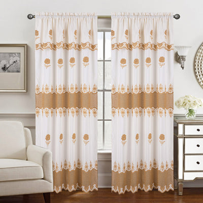 9 of 9:Panneau de fenêtre à passe-tringle brodé floral Alyssa, 54 x 84 pouces 