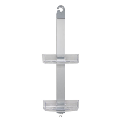 1 of 4:Bath Bliss Adjustable Rust Proof Aluminum 2 Tier Shower Caddy 