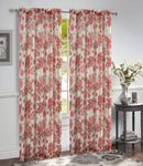 18 of 24:Gwen Dahlia Foil Sheer Rod Pocket Window Panel and Valance Treatments 