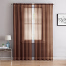 41 of 52:Lisa Plaid Sheer Rod Pocket Panel, Black, 55x90 Inches 