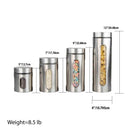 3 of 3:Home Basics 4 Piece Stainless Steel Canister Set 