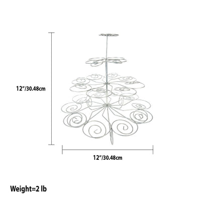 7 of 7:Home Basics 3 Tier Steel 23 Cupcake Holder, Silver 