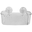 2 of 5:Home Basics Large Cubic Patterned Plastic Shower Caddy with Suction Cups, Clear 