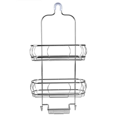 3 of 4:Home Basics No Slip  2 Tier Steel Shower Caddy, Chrome 