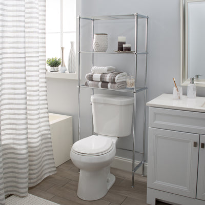 3 of 4:Étagères métalliques de luxe à 3 niveaux Neu Home, gain de place, finition chromée 