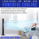 3 of 9:MIGHTY POWER 3 Speed LED Tower Fan With Remote Control, Timer, Night Mode, Black, 38 Inches 