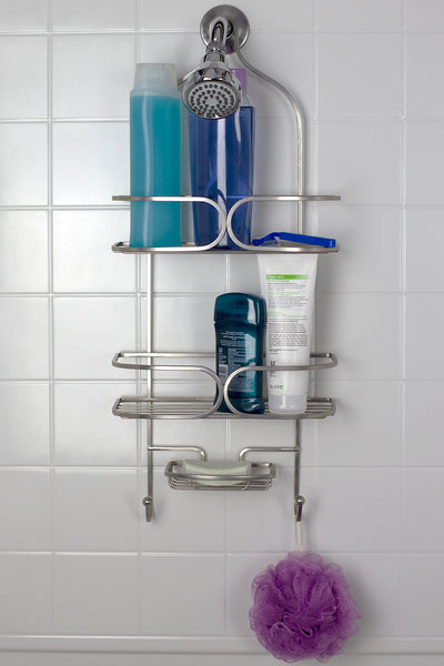 4 of 5:Home Basics Essence Shower Caddy, Satin Nickel 