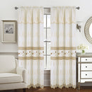 5 of 6:Juliana  Macramé Jacquard Room Darkening Window Curtain Panel with Attached Valance, 55x84 Inches 