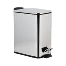1 of 4:Simplify Slim Rectangular 5 Liter Pedal Trash Bin with Soft Close Lid in Stainless Steel 