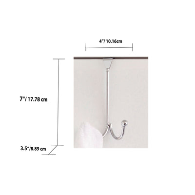 3 of 3:Home Basics Over the Door Double Hook with Rounded Knobs, Chrome 