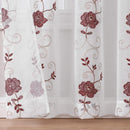 13 of 13:Runyan Floral Sheer Metallic Embroidered Grommet Window Panel, 54x84 Inches 