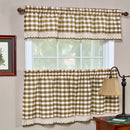 2 of 3:Buffalo Check Window Curtain Tier Pair - 58x24 - Taupe 