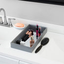3 of 5:Home Basics Mirrored Leather Vanity Tray, Black 
