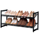 1 of 6:PREMIUS 2 Layer Stackable Mesh Shelf Shoe Rack, Black, 29x12x16.5 Inches 