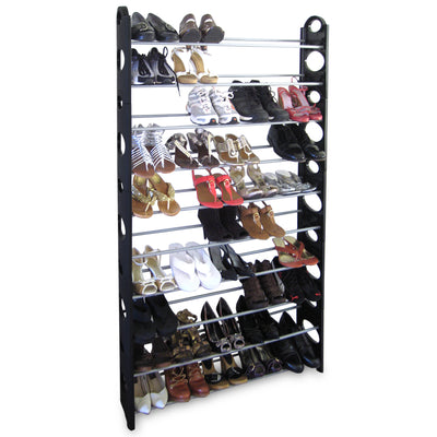 2 of 5:Étagère à chaussures en métal Home Basics pour 50 paires, noire 