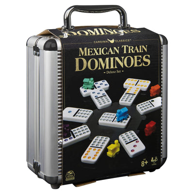 5 of 5:Cardinal Mexican Train Dominoes Deluxe Set With Aluminum Carry Case, Ages Children 8 + 