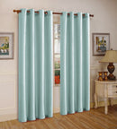 1 of 1:Melanie Faux Silk Window Panel With 8 Grommets, Light Blue, 55x84 Inches 