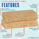 9 of 24:PREMIUS 2 Pack Damask 100% Cotton Yarn Dyed Bath Sheet Towel, 32x64 Inches 
