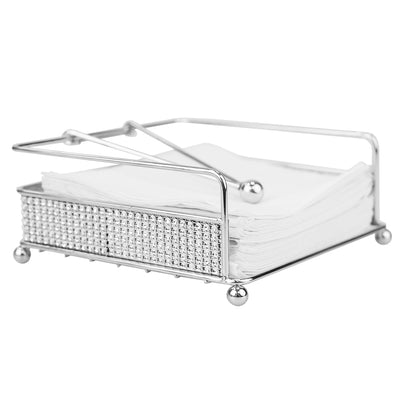 2 of 4:Home Basics Pave Flat Steel Napkin Holder with Weighted Pivoting Arm, Chrome 