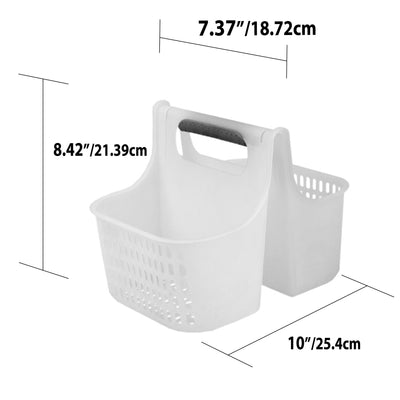 6 of 6:Home Basics Two Compartment Plastic Shower Tote with Non-Slip Handle 