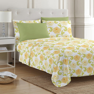 3 of 4:PREMIUS 4-6 Piece Printed Wrinkle-Free Sheet Set, Bloomie 
