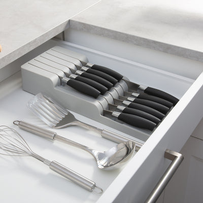 4 of 4:Kitchen Details 2 Tier in Drawer Knife Organizer in Grey 
