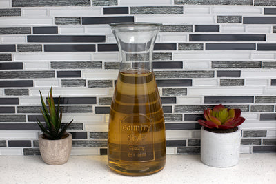 4 of 5:Home Basics Country Time 33.8 oz Glass  Beverage Carafe Decanter, Clear 