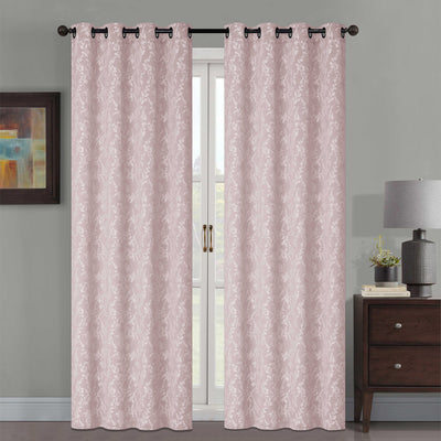 6 of 7:Jenner Jacquard Leaf Vines Grommet Window Panel, 54x84 Inches 