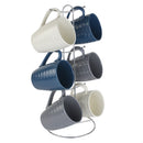 6 of 8:Ensemble de 7 tasses avec support diamant Home Basics (6 tasses, bleu marine, gris et blanc) 