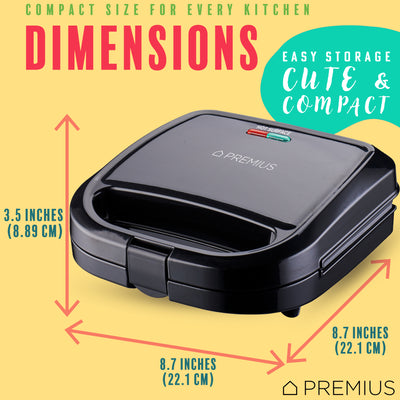 12 of 18:Machine à sandwich double tranche antiadhésive en céramique PREMIUS, moule de 8,25 x 4,75 pouces 