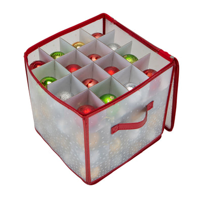 2 of 4:Simplify 64-Count Ornament Organizer in Red 