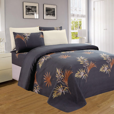 1 of 4:Ensemble de draps en microfibre infroissables imprimés palmiers PREMIUS 
