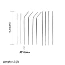 5 of 5:Home Basics 10 Piece Reusable Stainless Steel Drinking Straw Set, Silver 