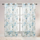 3 of 5:Alaina 2 Pack Floral Sheer Voile Grommet Window Curtain Panel, 37x84 Inches 