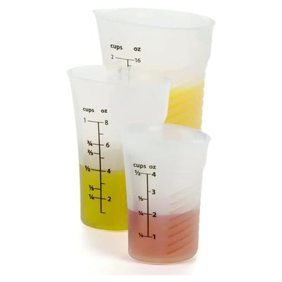 5 of 9:Ensemble de 3 tasses à mesurer en silicone haute température Prep Solutions, transparent 