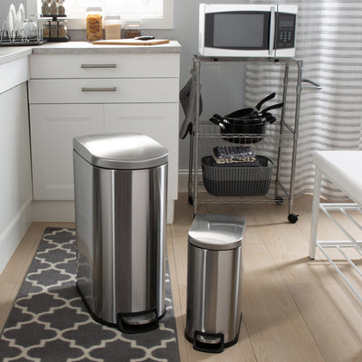 1 of 4:Neu Home 2 Pack 40 Liter and 10 Liter Dust Bins in Stainless Steel 