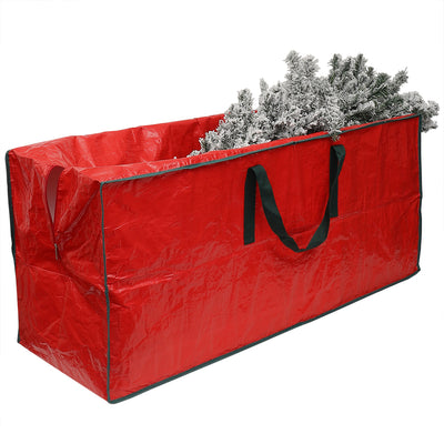 1 of 4:Home Basics Textured PVC Rectangle Christmas Tree Bag, Red 