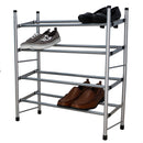 1 of 4:Home Basics Zapatero extensible de acero de 4 niveles, cromado 