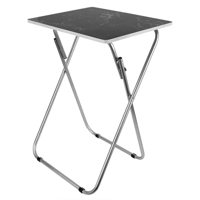 2 of 6:Table pliante multifonction Home Basics en marbre, noire 