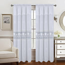 3 of 5:Joanna Floral Macramé Rod Pocket Window Panel With Attached Valance, 55x84 Inches 