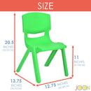 3 of 7:Chaises d'apprentissage empilables en plastique pour enfants JOON, vertes, 52,1 x 32,7 x 28 cm, lot de 2 (lot de 2) 