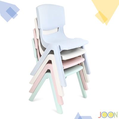 8 of 8:JOON Stackable Plastic Kids Learning Chairs, Ivory, 20.5x12.75X11 Inches, 2-Pack (Pack of 2) 