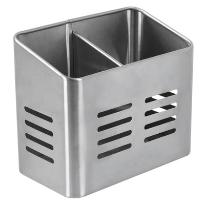 2 of 6:Home Basics Dual Compartment Stainless Steel Cutlery Holder 