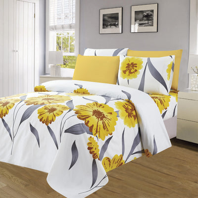 1 of 4:Premium Bright 4 & 6 Piece Wrinkle-Free Sheet Set, Marigold 