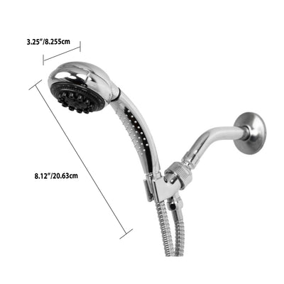 6 of 6:Home Basics 8 Function Chrome Plated Steel Shower Head Massager, Silver 